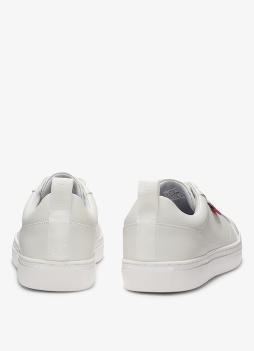 HUGO Morrie sneaker met logo - achterkant 3 gebroken wit