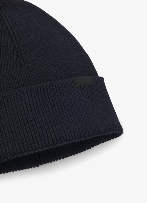HUGO Muts van wol - voorkant 2 navy-410 / blauw