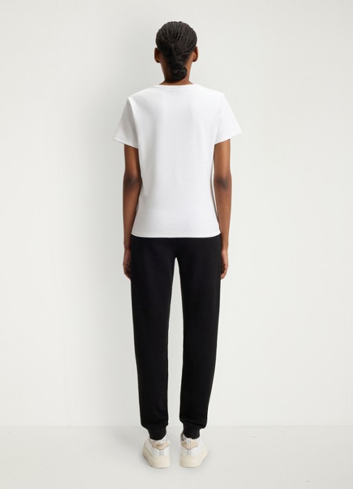 HUGO Nelfinia high waist tapered fit joggingbroek met logoborduring - achterkant 3 zwart