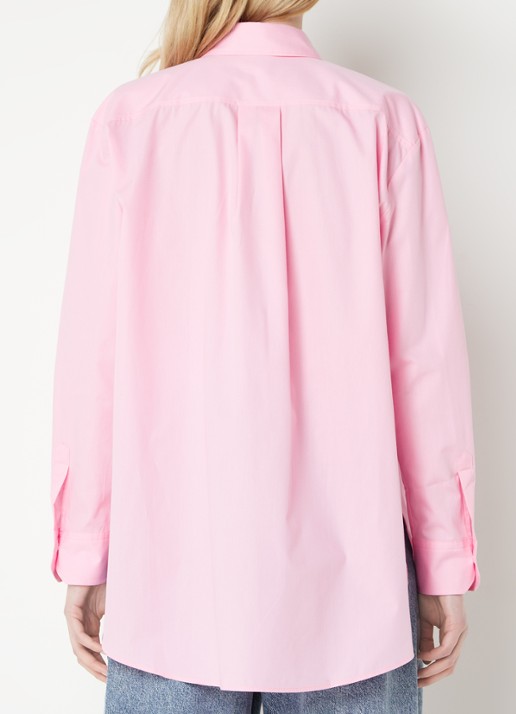 HUGO Oversized blouse met borstzak en logoborduring - achterkant 2 roze