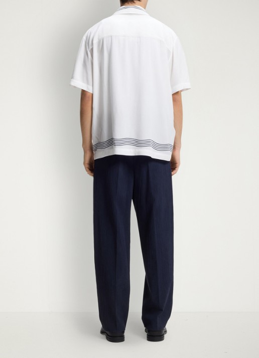 HUGO Oversized fit overhemd met grafische print - achterkant 3 creme
