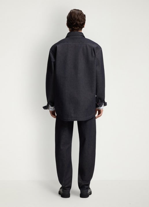 HUGO Oversized fit overshirt - achterkant 5 donkerblauw