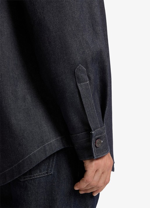 HUGO Oversized fit overshirt - detail 4 donkerblauw