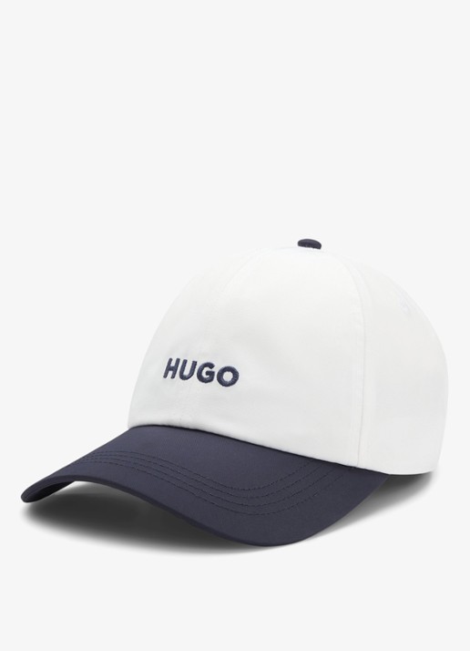 HUGO Pet met logoborduring - detail 2 creme