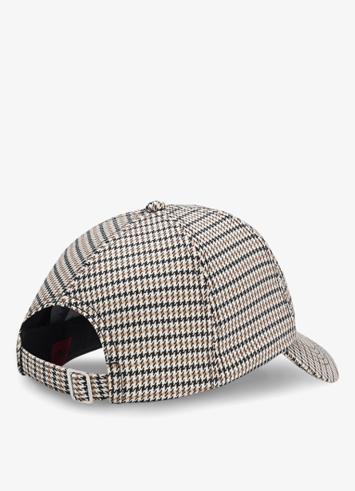 HUGO Pet met pied-de-poule-dessin en logo  - detail open miscellaneous-971 / beige