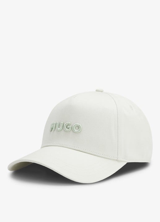 HUGO Pet van katoenen twill met logo - achterkant 3 light/pastel green-331 / groen