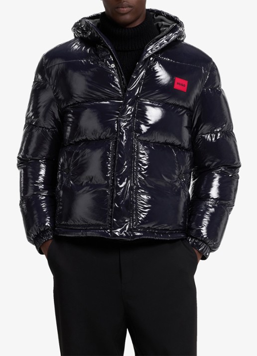 HUGO Puffer jas met capuchon - detail 4 blauw