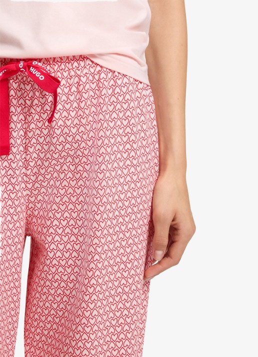 HUGO Pyjamabroek van stretchjersey met all-over print - detail 4 lichtroze