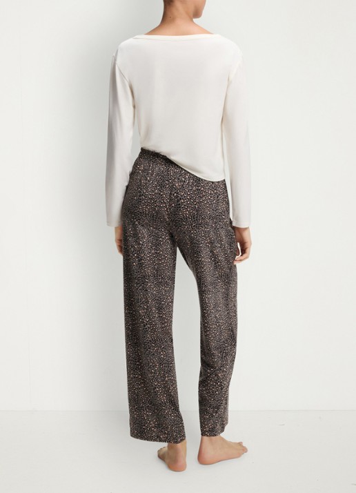 HUGO Pyjamabroek van stretchjersey met all-over print - achterkant 3 middengrijs