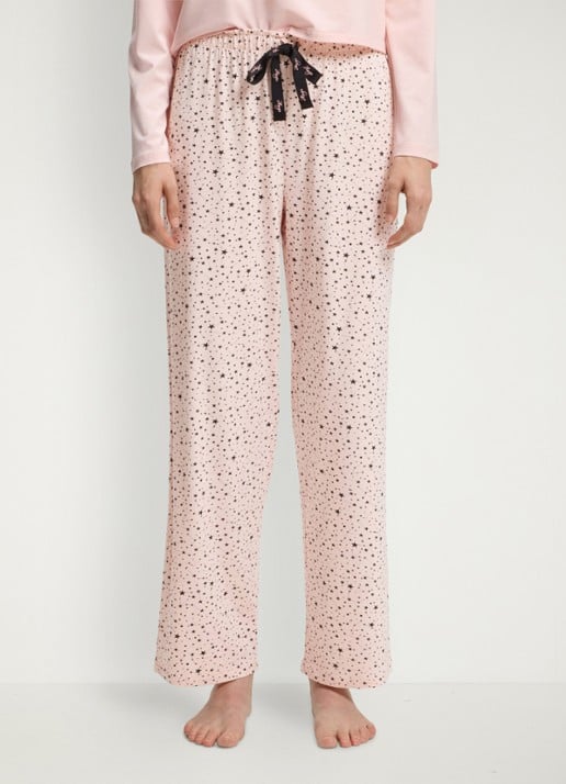 HUGO Pyjamabroek van stretchjersey met all-over print