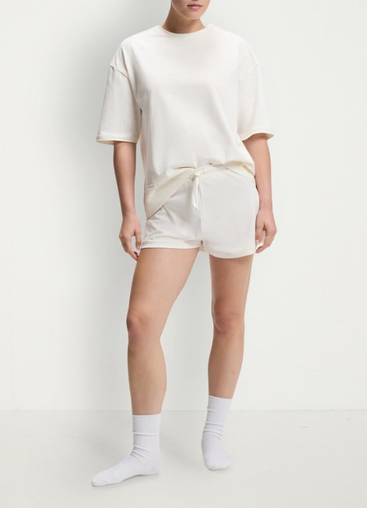 HUGO Pyjamaset met mesh detail - voorkant 2 wit
