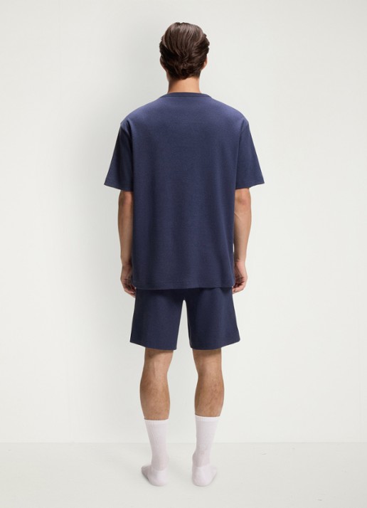 HUGO Pyjamashirt met logo - achterkant 5 donkerblauw