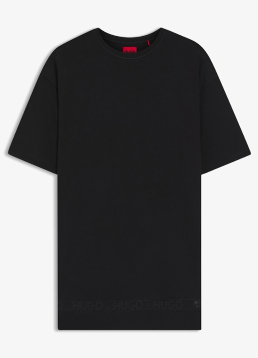 HUGO Pyjamashirt met mesh detail - voorkant 4 zwart