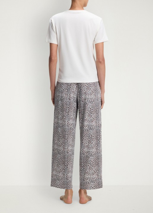 HUGO Pyjamashirt van stretchjersey met logoprint - achterkant wit