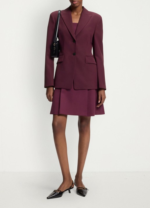 HUGO Regular-fit blazer van stretchmateriaal - voorkant 3 aubergine
