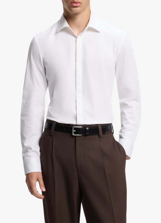 HUGO Regular fit overhemd met kraag - detail wit