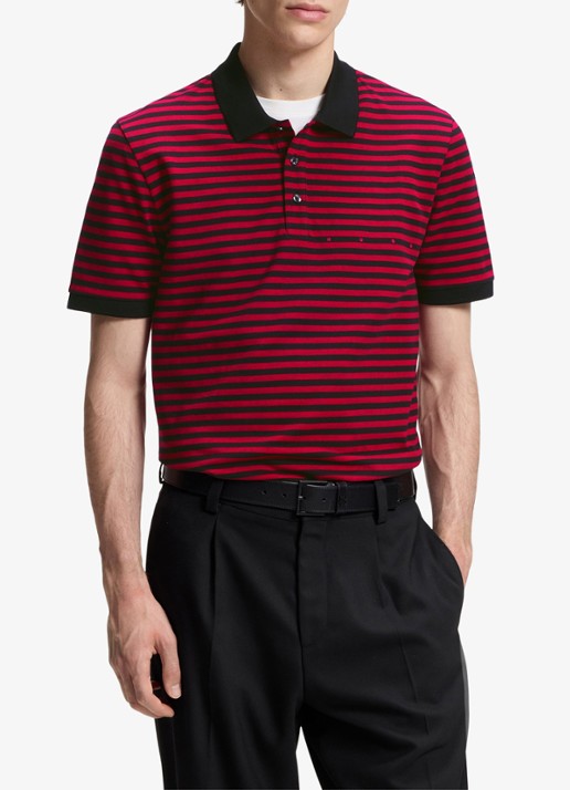 HUGO Regular fit polo met streepprint