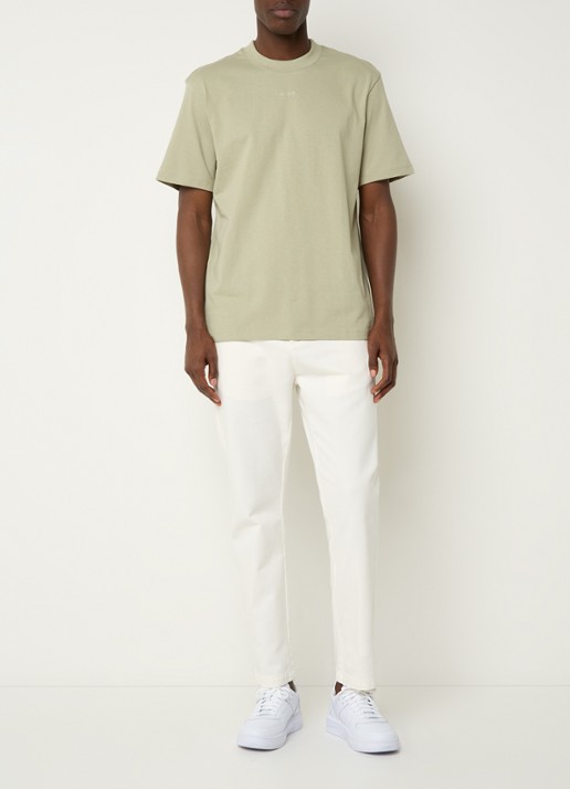 HUGO Relaxed-fit T-shirt van katoen met logoprint - voorkant 2 open green-391 / groen