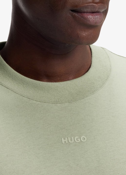 HUGO Relaxed-fit T-shirt van katoen met logoprint - detail 5 light/pastel green-337 / groen