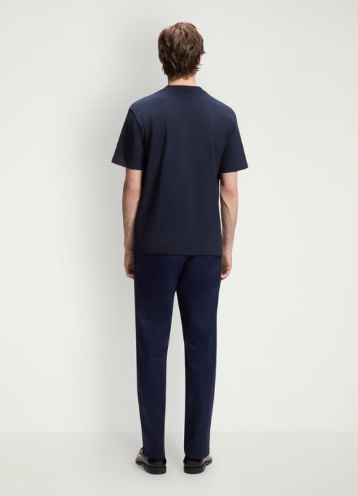 HUGO Relaxed-fit T-shirt van katoen met logoprint - achterkant 3 dark blue-406 / blauw