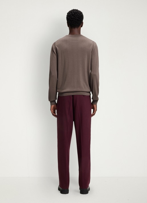 HUGO San Cedric fijngebreide pullover van wol  - achterkant rust/copper-223