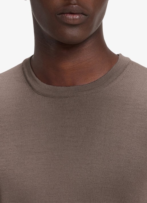 HUGO San Cedric fijngebreide pullover van wol  - detail 5 rust/copper-223