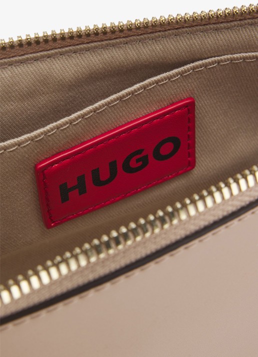 HUGO Schoudertas met logo - achterkant zalmroze