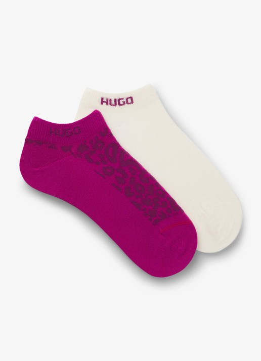 HUGO Set van twee paar enkelsokken van een katoenmix