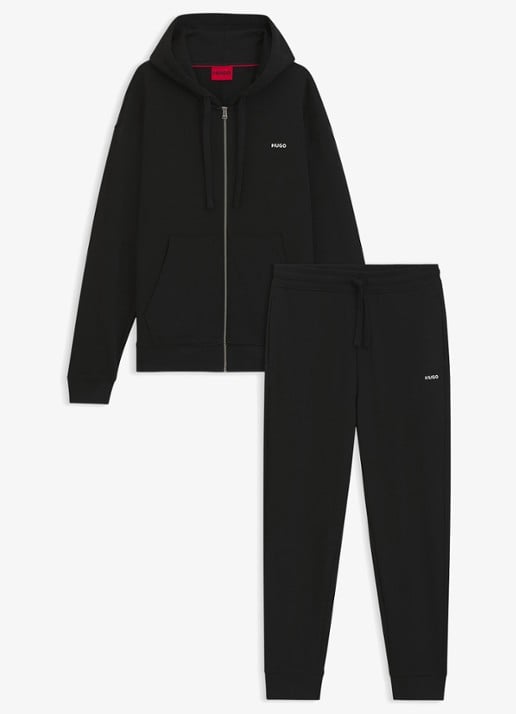 HUGO Set van vest en joggingbroek met logo 2-delig - voorkant 2 zwart