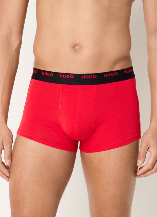 HUGO Set van vijf korte boxershorts met logotailleband van stretchkatoen - detail 3 zwart