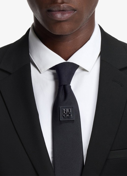HUGO Slim-fit 2-delig pak in wolblend - detail 5 zwart