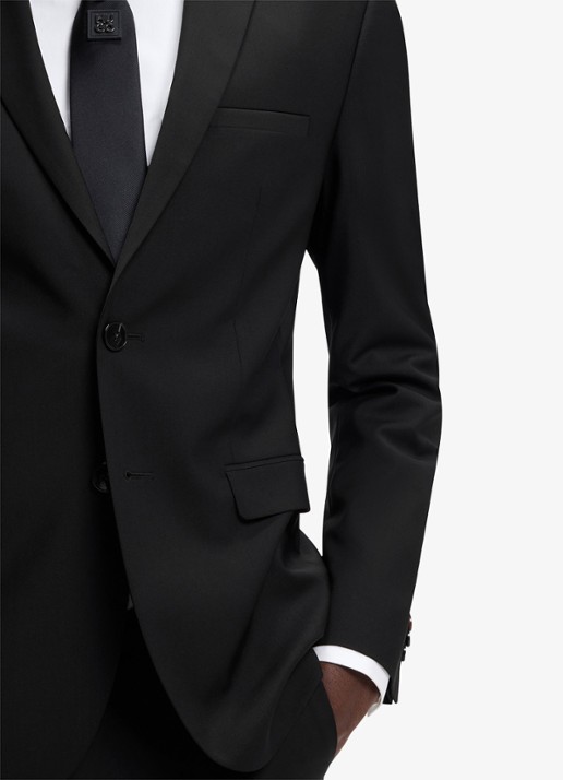 HUGO Slim-fit 2-delig pak in wolblend - detail 6 zwart