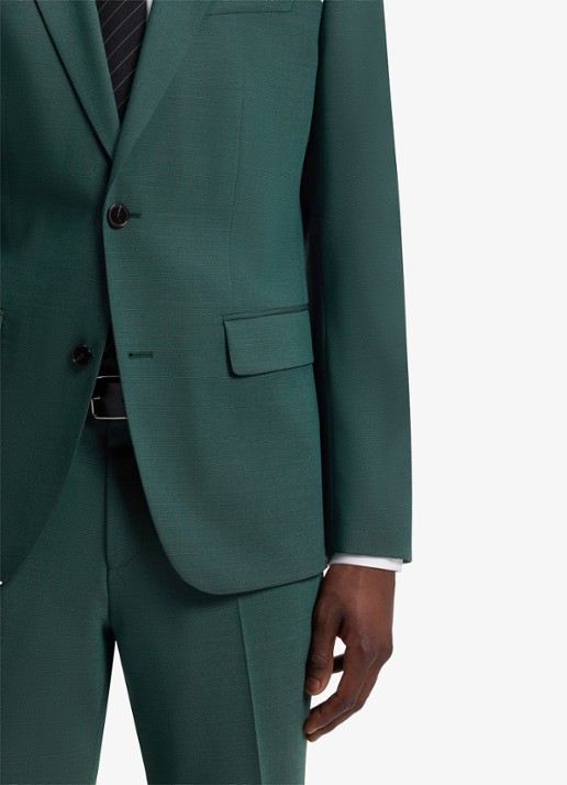 HUGO Slim fit 2-delig pak in wolblend - detail 5 donkergroen