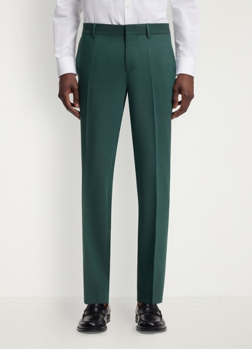 HUGO Slim fit 2-delig pak in wolblend - detail 7 donkergroen