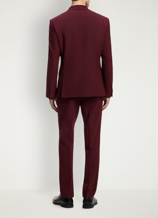 HUGO Slim fit 2-delig pak in wolblend - achterkant 6 dark red-603 / rood