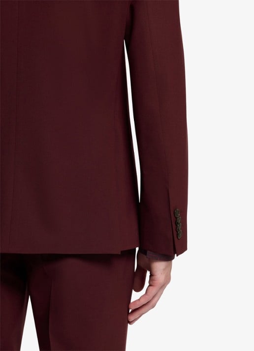 HUGO Slim fit 2-delig pak in wolblend - detail 3 dark red-603 / rood