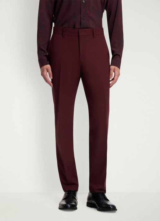HUGO Slim fit 2-delig pak in wolblend - detail 4 dark red-603 / rood
