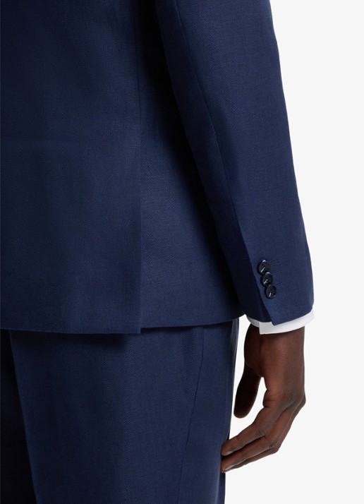 HUGO Slim fit 2-delig pak van linnen - detail 7 blauw