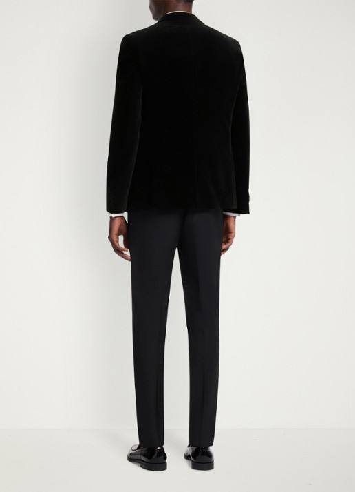 HUGO Slim fit colbert van fluweel - achterkant 6 zwart