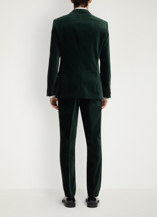 HUGO Slim fit colbert van katoen - achterkant 6 groen