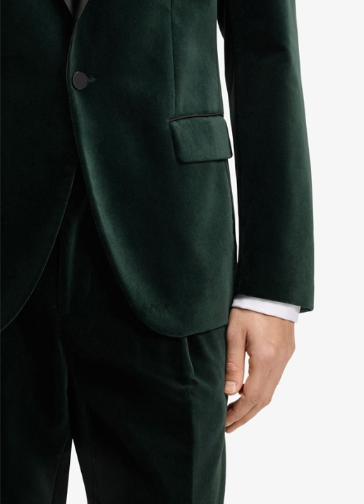 HUGO Slim fit colbert van katoen - detail 5 groen