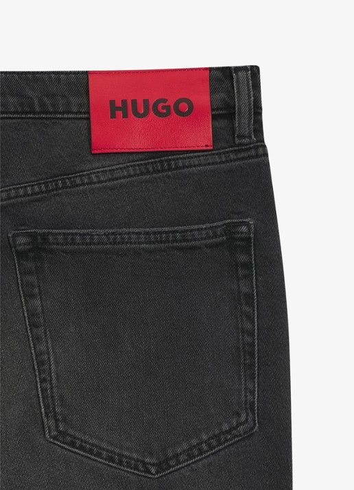 HUGO Slim fit jeans in katoenblend - detail 6 dark grey-023 / grijs