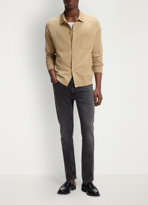 HUGO Slim fit jeans in katoenblend - voorkant 3 dark grey-023 / grijs