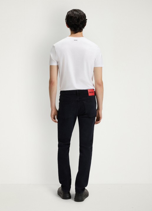 HUGO Slim fit jeans met donkere wassing - detail 5 indigo