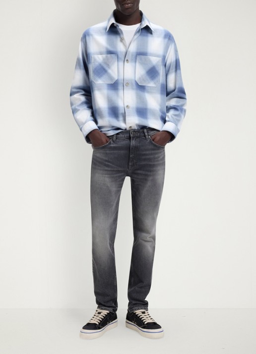 HUGO Slim fit jeans met gekleurde wassing - voorkant 3 grijs