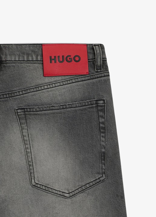 HUGO Slim fit jeans met gekleurde wassing - detail 5 grijs
