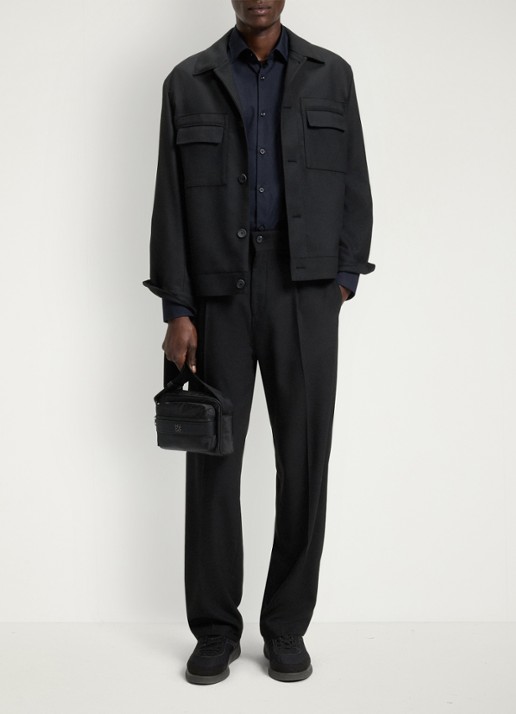 HUGO Slim-fit overhemd in een popeline van gemakkelijk te strijken katoen - voorkant 3 navy-413 / blauw