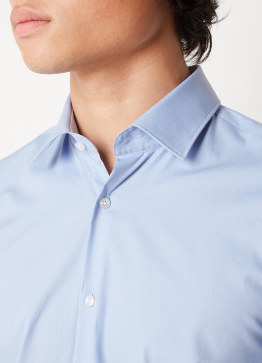 HUGO Slim-fit overhemd in een popeline van gemakkelijk te strijken katoen - detail 4 lichtblauw