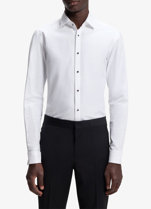 HUGO Slim fit overhemd van katoen - detail 2 wit