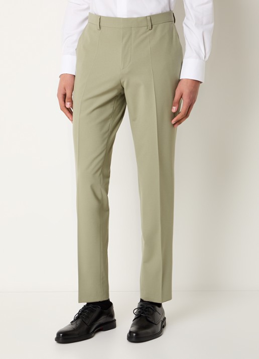 HUGO Slim-fit pak van een wolmix met hoogwaardige stretch - voorkant 2 mosgroen